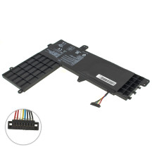 Батарея для ноутбука ASUS B21N1506 Short Cable (коннектор 3см от края, EeeBook E502MA, E502SA, E502NA, L502MA, L502SA) 7.6V 3400mAh 26Wh Black