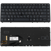 Клавіатура для ноутбука HP (EliteBook: 840, 850) rus, black, підсвічування клавіш, без джойстика