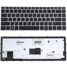 Клавиатура для ноутбука HP (EliteBook Folio: 9470M, 9480M series) rus, black, подсветка клавиш, без джойстика