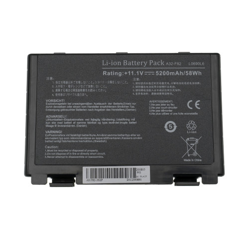 Батарея для ноутбука ASUS A32-F82 (F52, F82, K40, K50, K51, K60, K61, K70, X5D, X87, X8A) 11.1V 5200mAh Black (LG/ Samsung/ Sanyo)