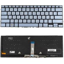 Клавіатура для ноутбука ASUS (UX392 series)silver, ukr, без кадру, підсвічування клавіш