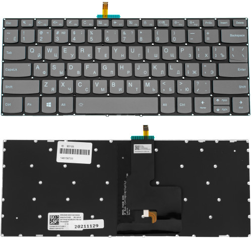 Клавиатура для ноутбука LENOVO (IdeaPad: V330-14) rus, blaсk, без фрейма, подсветка клавиш (ОРИГИНАЛ)
