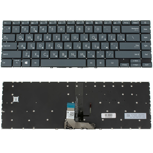 Клавіатура для ноутбука ASUS (UX425 series) rus, black, без фрейма, підсвічування клавіш