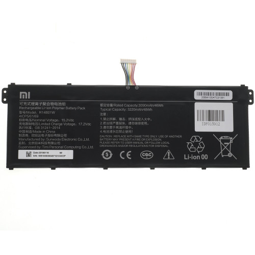 Оригінальна батарея для ноутбука Xiaomi R14B01W (Mi RedmiBook 14, Mi RedmiBook 16) 15.2V 3200mAh 48Wh Black