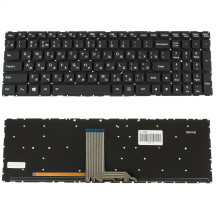Клавіатура для ноутбука LENOVO (Yoga: 500-15IBD, 500-15ISK) rus, black, без фрейма, підсвічування клавіш