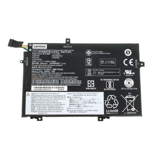 Оригинальная батарея для ноутбука LENOVO L17L3P52 (ThinkPad: L490, L580, L590, E490, E590) 11.1V 4050mAh 45Wh Black