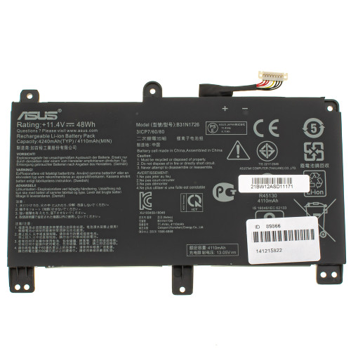 Оригинальная батарея для ноутбука ASUS B31N1726-2 (Версия 2, ROG Strix G15 G512LI) 11.4V 4212mAh 48Wh Black