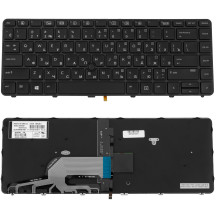 Клавіатура для ноутбука HP (ProBook: 430 G3, 440 G3) rus, black, підсвічування клавіш, з джойстиком