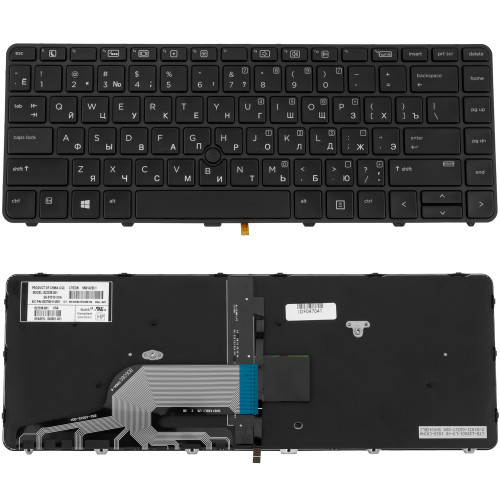 Клавиатура для ноутбука HP (ProBook: 430 G3, 440 G3) rus, black, подсветка клавиш, с джойстиком