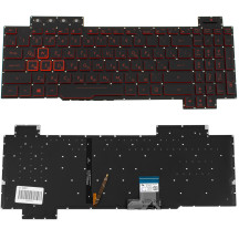 Клавіатура для ноутбука ASUS (FX504 series) rus, black, без фрейма, підсвічування клавіш (RED)
