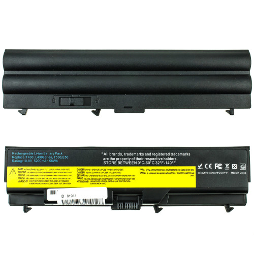 Батарея для ноутбука LENOVO 45N1000 (ThinkPad T430, T530, W530 series) 11.1V 5200mAh Black