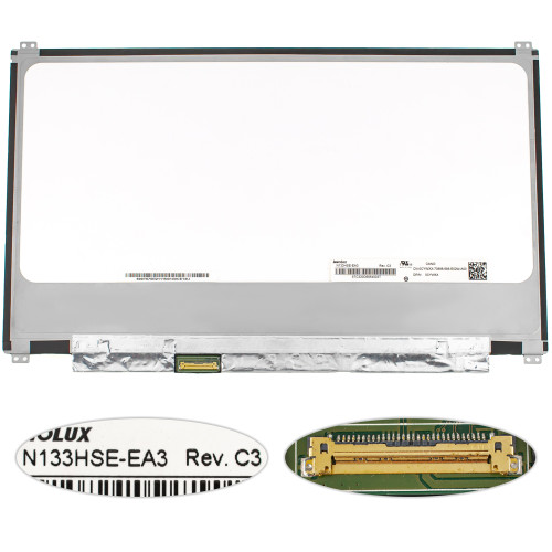УЦІНКА!Матриця 13.3 N133HSE-EA3 Rev. С3 (1920*1080, 30pin (eDP, IPS), LED, SLIM (вертикальні вушки), матова, роз'єм ліворуч знизу) для ноутбука