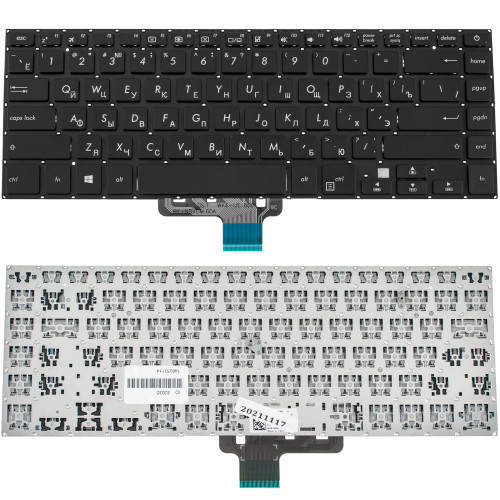 Клавіатура для ноутбука ASUS (X510 series) rus, black, без фрейма (оригінал)