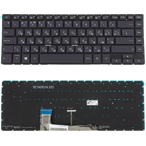 Клавіатура для ноутбука ASUS (W700 series) rus, black, без фрейму, підсвічування клавіш