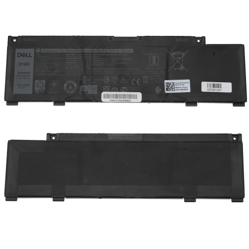Оригинальная батарея для ноутбука DELL 266J9 (G3 15 3590, G3 15 3500, G3 15 5500, Inspiron 14 5490) 11.4V 4255mAh 51Wh Black