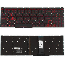 Клавиатура для ноутбука ACER (Nitro: AN515-54) rus, black, без фрейма, подсветка клавиш (RED) (ОРИГИНАЛ)