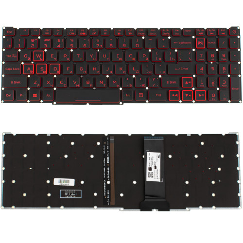 Клавиатура для ноутбука ACER (Nitro: AN515-54) rus, black, без фрейма, подсветка клавиш (RED) (ОРИГИНАЛ)