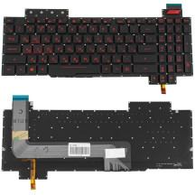 Клавіатура для ноутбука ASUS (FX503 series) rus, black, без фрейма, підсвічування клавіш(оригінал)