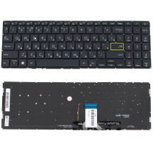 Клавиатура для ноутбука ASUS (X521 series) rus, black, без фрейма, подсветка клавиш