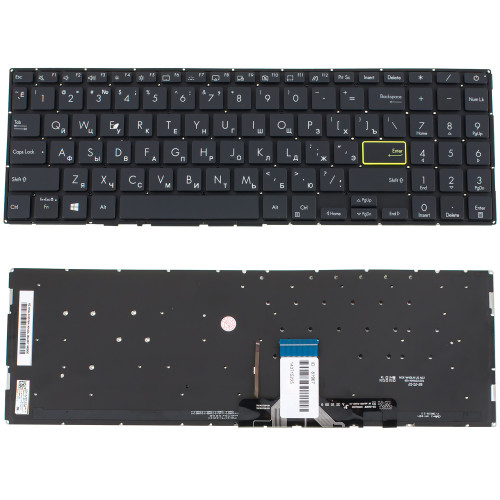 Клавиатура для ноутбука ASUS (X521 series) rus, black, без фрейма, подсветка клавиш