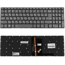Клавіатура для ноутбука LENOVO (IdeaPad: 320-15 series) rus, onyx black, без фрейма, підсвічування клавіш