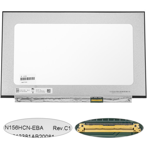 Матриця 15.6 N156HCN-EBA touch (1920*1080, 40pin(eDP, IPS), LED, SLIM(без планок та вушок), глянець, роз'єм праворуч знизу) для ноутбука