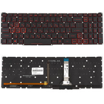 Клавіатура для ноутбука ACER (Nitro: AN517-55) ukr, black, без фрейму, підсвічування клавіш RED (оригінал)