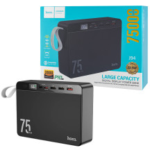 Універсальна мобільна батарея HOCO J94 Overlord, 22.5W, 75000mAh, Black (6931474779175)