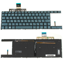 Клавіатура для ноутбука ASUS (UX481 series) rus, dark blue, без фрейма, підсвічування клавіш