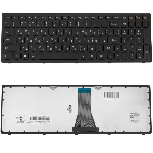 Клавіатура для ноутбука LENOVO (Flex 15, Flex 15D, G500s, G505s, S510p) rus, black, black frame (оригінал)