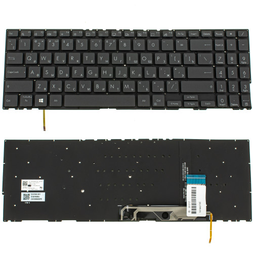 Клавиатура для ноутбука ASUS (UX563 series) rus, black, без фрейма, подсветка клавиш