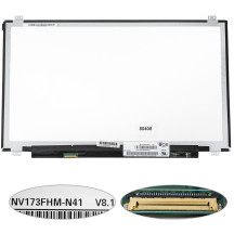Матриця 17.3 NV173FHM-N41 (1920*1080, 30pin(eDP, IPS, 300cd/m2, кольоропередача 72%), LED, SLIM(вертикальні вушки), матова, роз'єм ліворуч знизу) для ноутбука