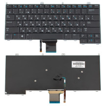 Клавіатура для ноутбука DELL (Latitude: 7000, E7240, E7440) rus, black, без підсвічування, з джойстиком