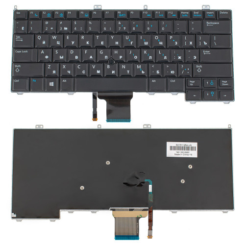 Клавиатура для ноутбука DELL (Latitude: 7000, E7240, E7440) rus, black, без подсветки, с джойстиком