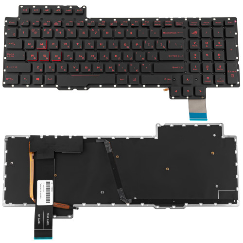 Клавіатура для ноутбука ASUS (G752 series ) rus, black, без фрейма, підсвічування клавіш