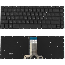 Клавиатура для ноутбука HP (240 G6, 245 G6) rus, black, без фрейма, подсветка клавиш