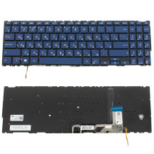 Клавіатура для ноутбука ASUS (UX534 series) rus, blue, без фрейма, підсвічування клавіш(оригінал)