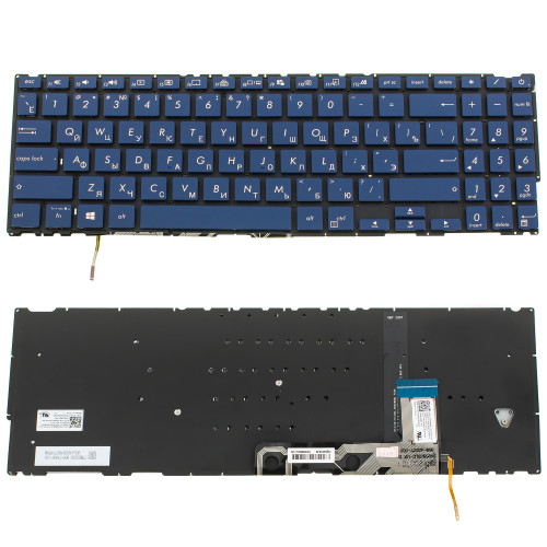 Клавиатура для ноутбука ASUS (UX534 series) rus, blue, без фрейма, подсветка клавиш (ОРИГИНАЛ)