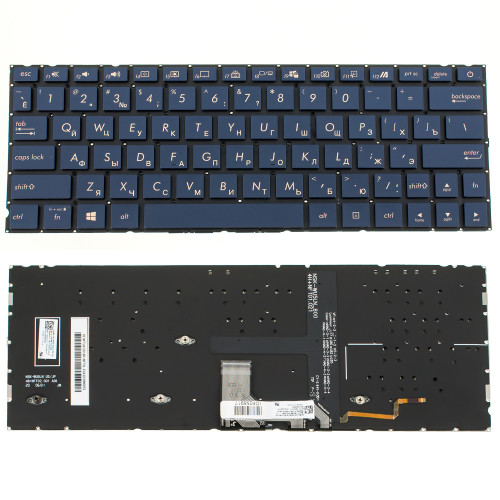 Клавиатура для ноутбука ASUS (UX334 series) rus, blue, без фрейма, подсветка клавиш