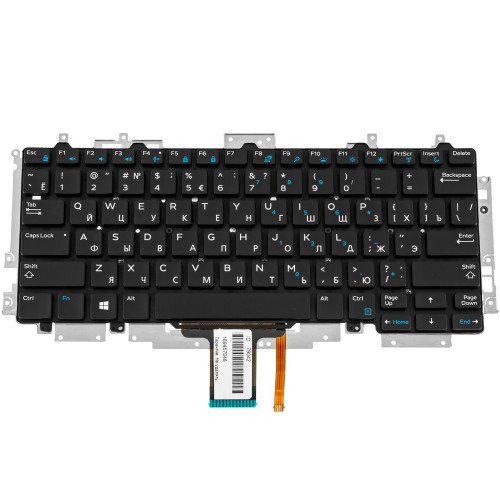 Клавиатура для ноутбука DELL (Latitude: E5270, E7250) rus, black, без фрейма, подсветка клавиш