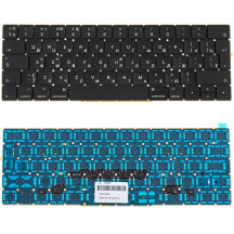 Клавіатура для ноутбука APPLE (MacBook Pro Retina: A1706, A1707 (2016-2017)) rus, black, BIG Enter, підсвічування клавіш (ОРИГИНАЛ)
