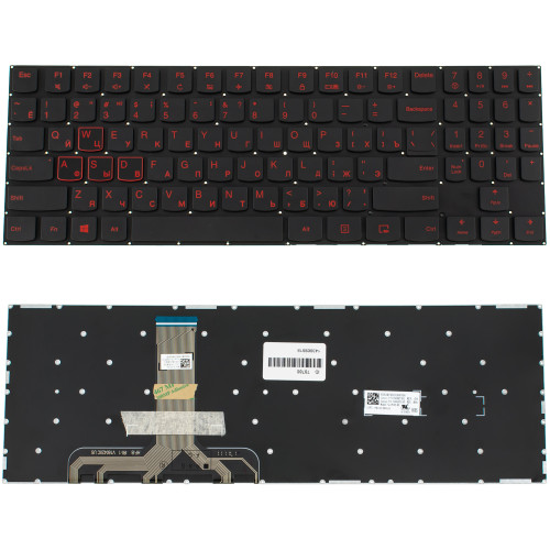 Клавиатура для ноутбука LENOVO (Legion: Y520-15) rus, black, без фрейма (RED) (ОРИГИНАЛ)
