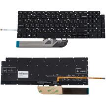 Клавіатура для ноутбука DELL (Inspiron: 5584), rus, black, без фрейма, підсвічування клавіш