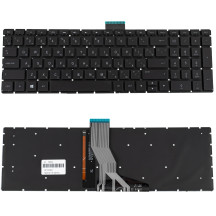 Клавиатура для ноутбука HP (250 G6, 255 G6 series) rus, black, без фрейма, подсветка клавиш