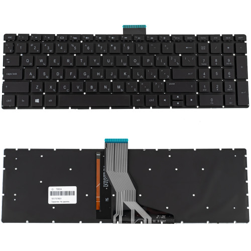 Клавиатура для ноутбука HP (250 G6, 255 G6 series) rus, black, без фрейма, подсветка клавиш