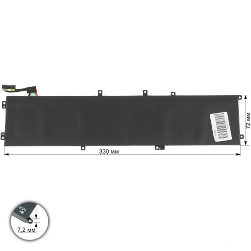 Оригинальная батарея для ноутбука DELL 6GTPY (XPS 15 9550 (ВЕРСИЯ 2), 9560, 9570) 11.4V 8333mAh 97Wh Black