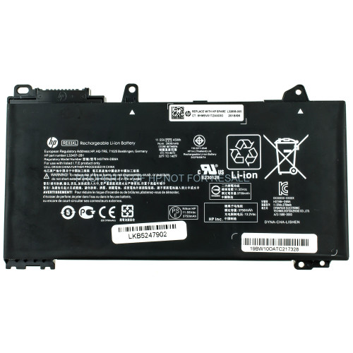Оригінальна батарея для ноутбука HP RE03XL ProBook 450 G7, 455 G7) 11.55V 45Wh Black
