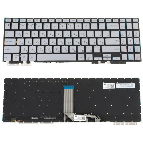 Клавиатура для ноутбука ASUS (UX562 series) rus, silver, без фрейма, подсветка клавиш