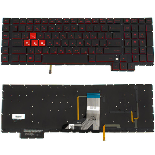 Клавіатура для ноутбука HP (Omen: 17-an series ) rus, black, без фрейма, підсвічування клавіш