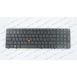 Клавіатура для ноутбука HP (EliteBook: 8560w) rus, black, підсвічування клавіш
